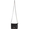 Vintage Mini Leather Cross Body Shoulder Bag With Chain Strap Black – G27
