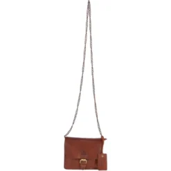 Vintage Mini Leather Cross Body Shoulder Bag With Chain Strap Honey – G27
