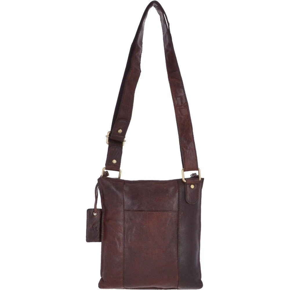 Vintage Small Leather Shoulder Bag Brandy – G20 - Image 3