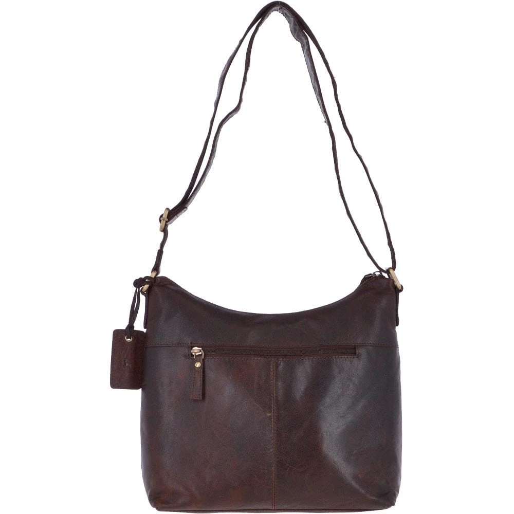 Vintage Two Pocket Leather Shoulder Bag Brandy β G21 - Image 3
