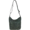 Vintage Woven Leather Crossbody Bag Green: D-92