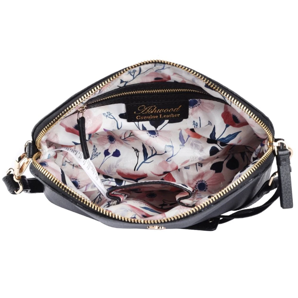 Women's Leather Shoulder Handbag Black: 63787 - Image 5