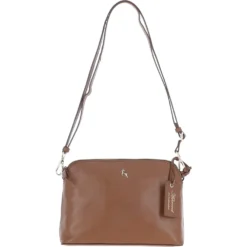 Women's Leather Shoulder Handbag Tan: 63787
