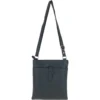 Zip Top Leather Cross Body Bag Navy: Ela 1498